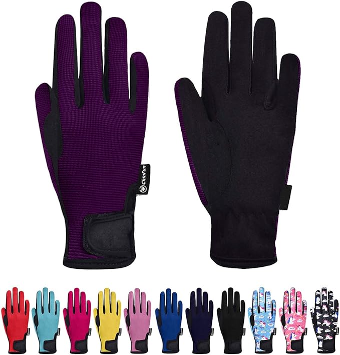ChinFun Horse Riding Glove Equestrian Gloves Kids for Boys Girls Horseback Riding Gloves Grip for Youth Children Riding Sp...