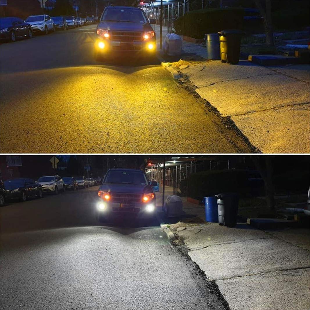 Alla Lighting 5200Lm H8 H11 Led Switchback Fog Lights Or Drl Bulbs  Dual Color 6000K Xenon White/3000K Amber Yellow H16 H8Ll H11Ll 12V Lamps Replacement