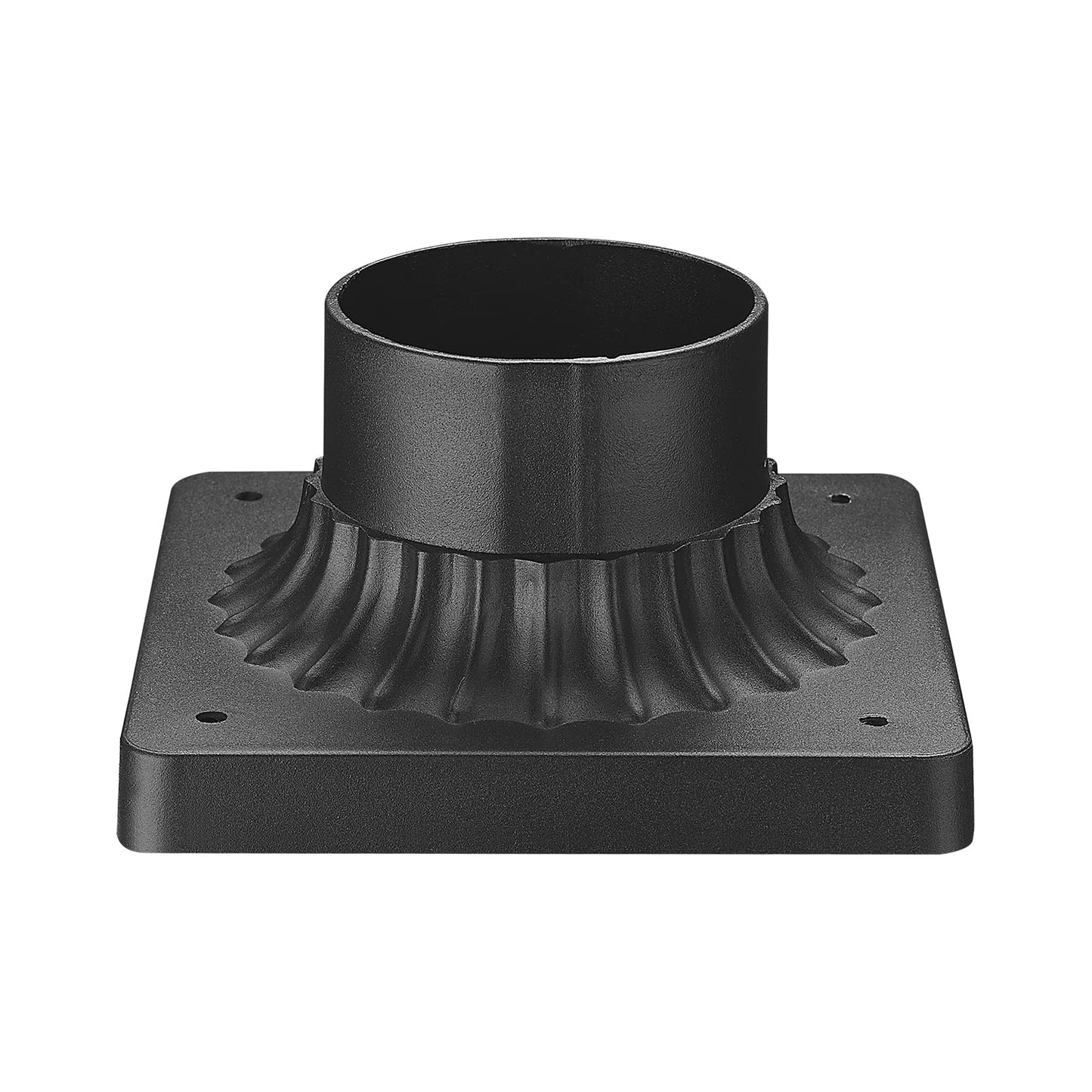 Darkaway Post Light Adapter, 3 Pier Mount Base, Matte Black, Aluminum, 5.5 W X 5.5 D X 2.75 H, 1