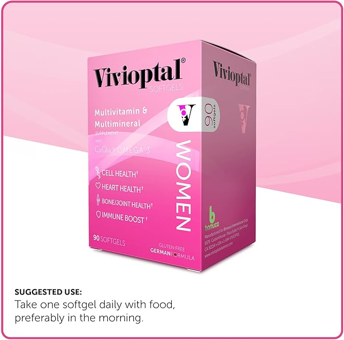 Vivioptal Women 90 Softgels - Multivitamin & Multimineral Supplement - CoQ10 & Omega-3
