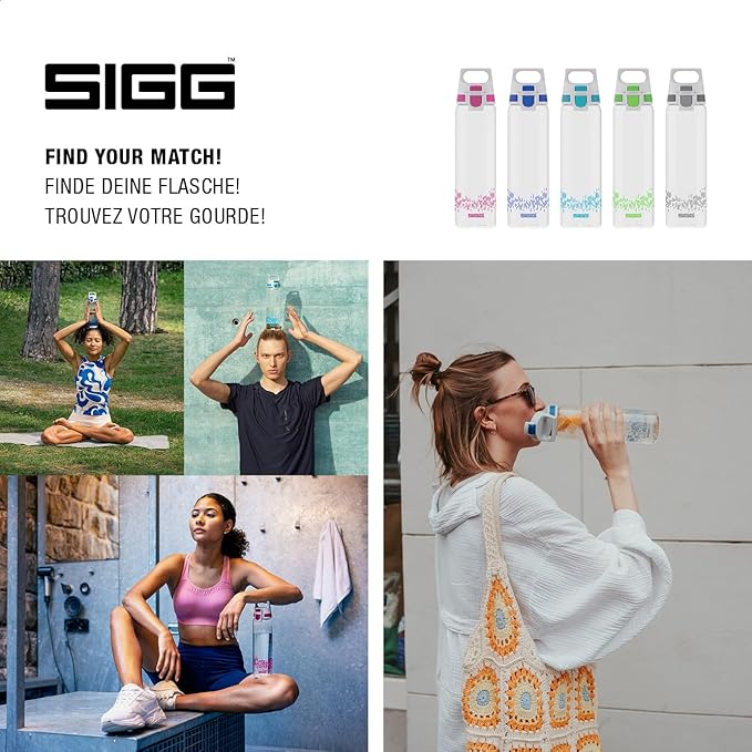 SIGG - Tritan Renew Transparent Water Bottle - Total Clear ONE MyPlanet - For Carbonated Beverages - Dishwasher Safe - With Fruit Strainer - Leakproof & Lightweight - BPA Free - 17 Oz / 25 Oz / 51 Oz