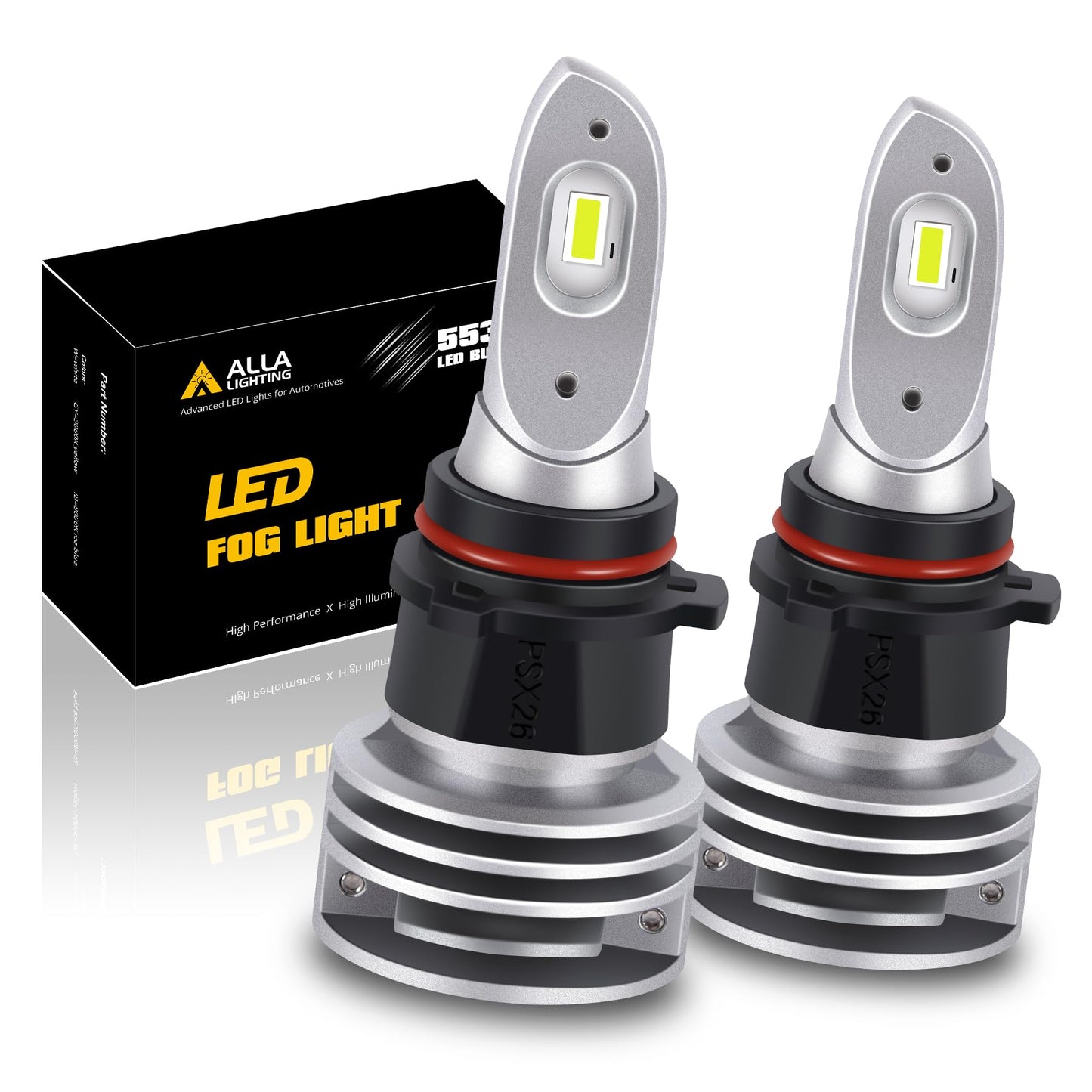 Alla Lighting 5200 Lumens 12278 Psx26W Canbus Led Bulbs  6500K Xenon White Fog Lights H28W 12278 C1 12V Replacement Xtreme Super Bright Upgrade