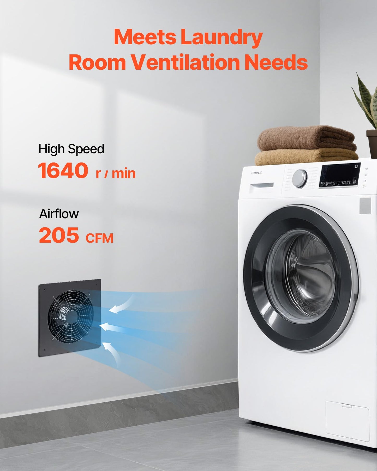 Vevor Through-The-Wall Ventilation Fan With Cover, 205 Cfm, 7-Inch Diameter Exhaust Fan Hose, Adjustable Duct For Kitchen, Livin
