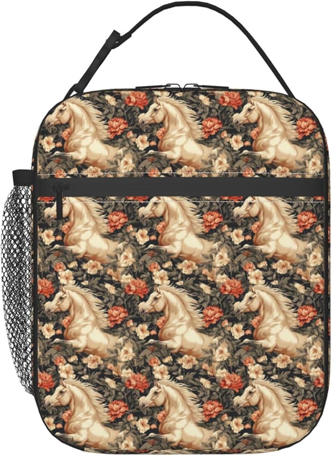 Horse Lunch Box for Women Kids Girls Insulated Lunch Bag Lunchbox Adults Lunch Tote Bags Reusable Cooler for Work Office School Picnic Travel
