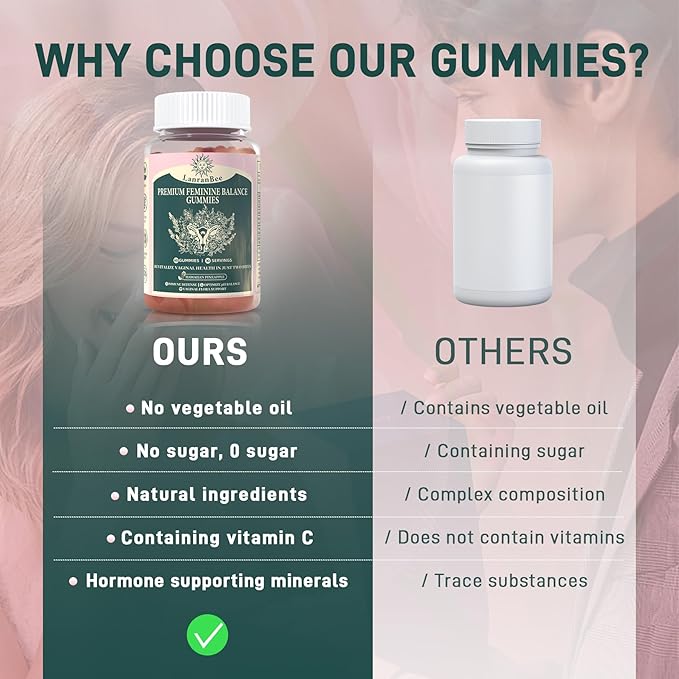 Premium Feminine Balance Gummies - for Women’s Health & Wellness - Immune Support - Vegan, Gluten-Free & Halal - Hawaiian Pineapple - 60 Gummies - 30 Servings (2)