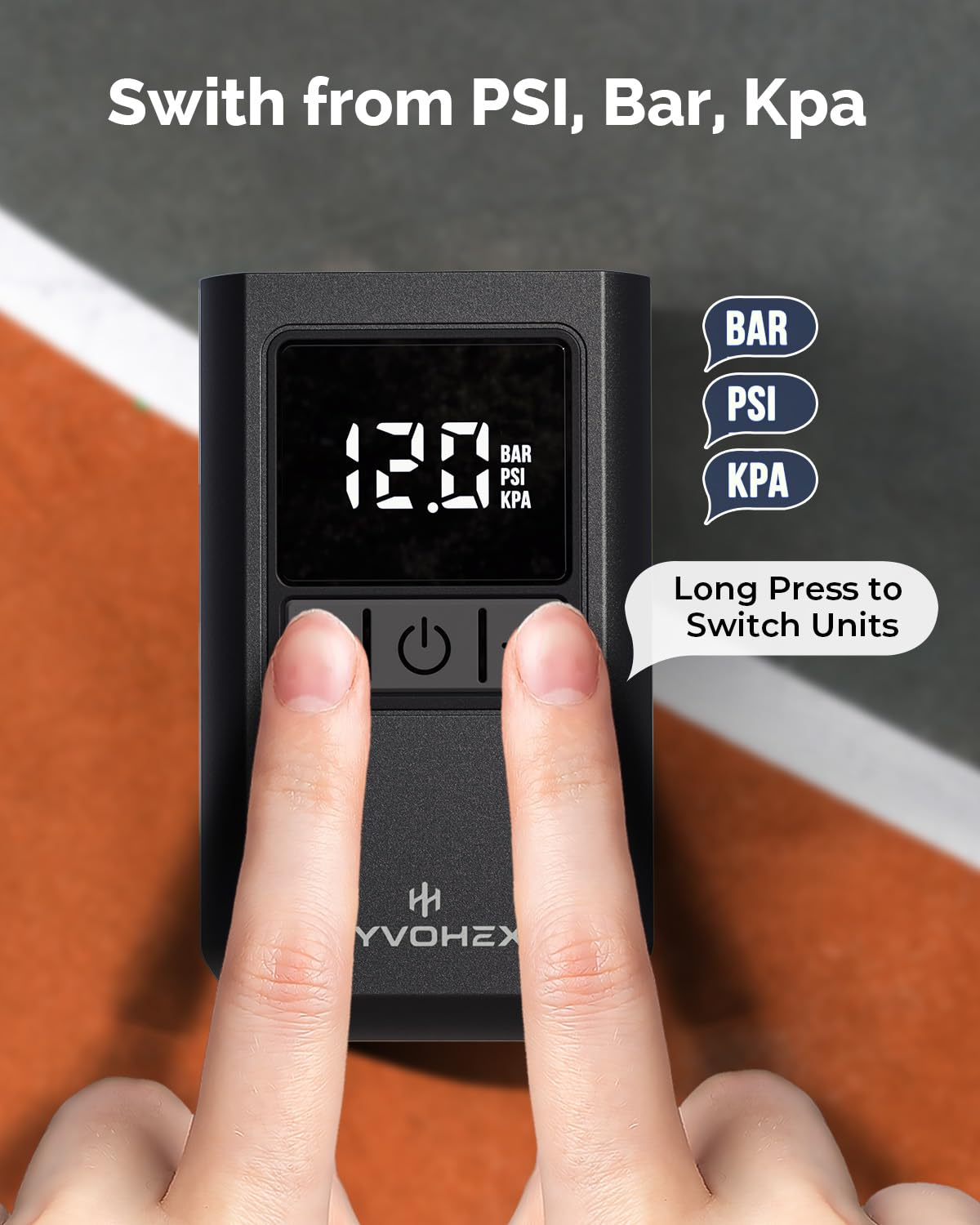 Ball Pump for Sports Balls, HYVOHEX Portable Electric Basketball Pump Ultra Fast Inflation, with Digital LED Display Air Pump for Balls, Preset Pressure with Ball Needle for Soccer, Volleyball