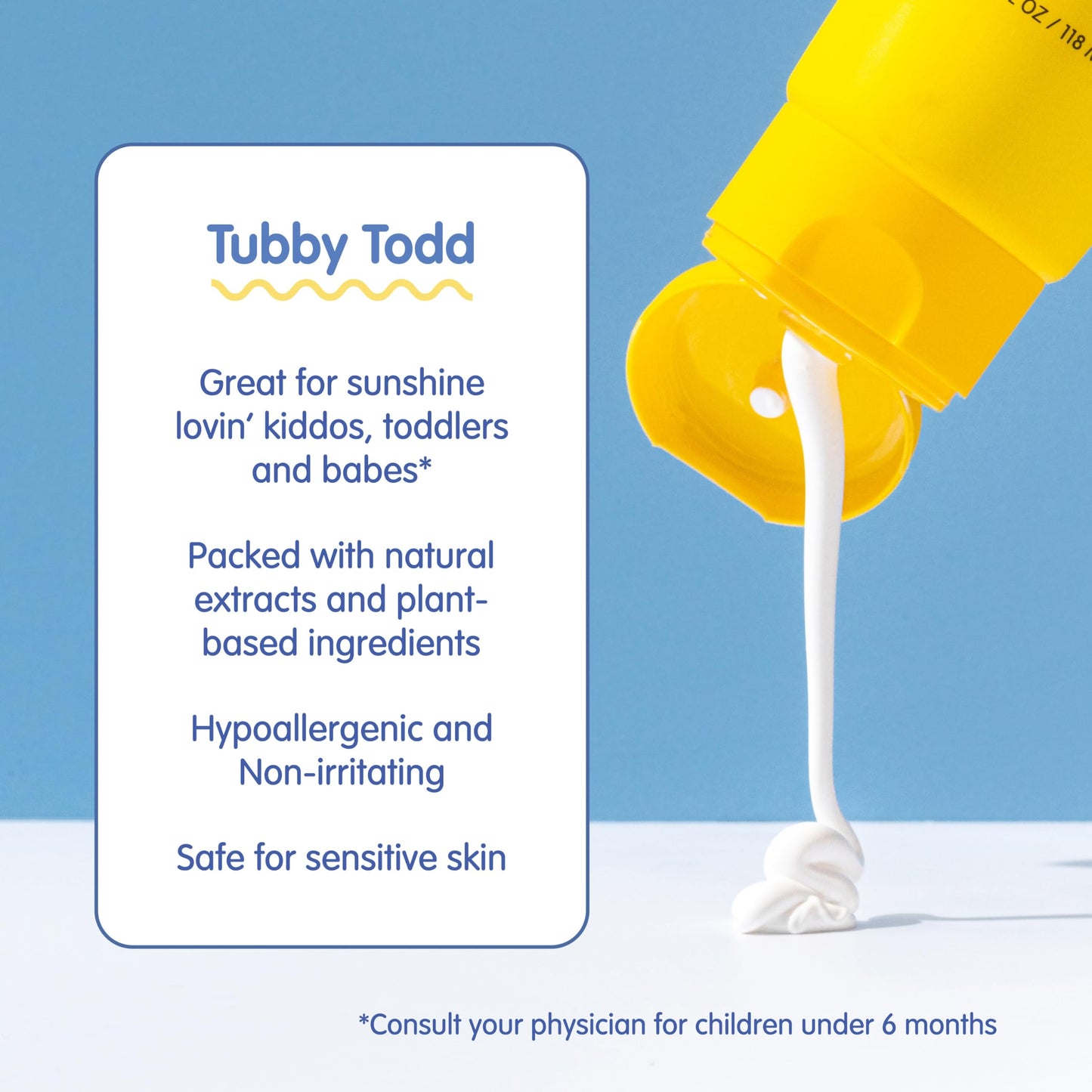 Tubby Todd Face and Body Mineral Sunscreen Kit for Baby, Toddler and Kids - Sunscreen 4 Fl Oz and Sunstick 0.5 Oz Duo Bundle - F