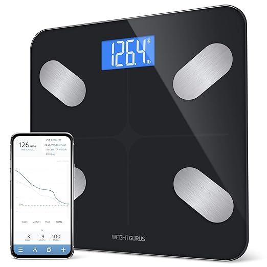 Greater Goods Digital Bathroom Scale for Body Weight, BMI, Body Fat, Muscle Mass, Bluetooth Smart Scale with App Integrati...