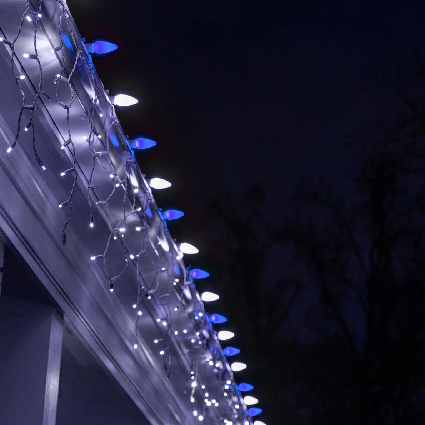Wintergreen Lighting 25 Pack Opticore C9 Led Blue Light Bulbs - Christmas Bulbs Replacement enhanced Heavy Duty Polycarbonate Lens  E17 Base (Faceted)