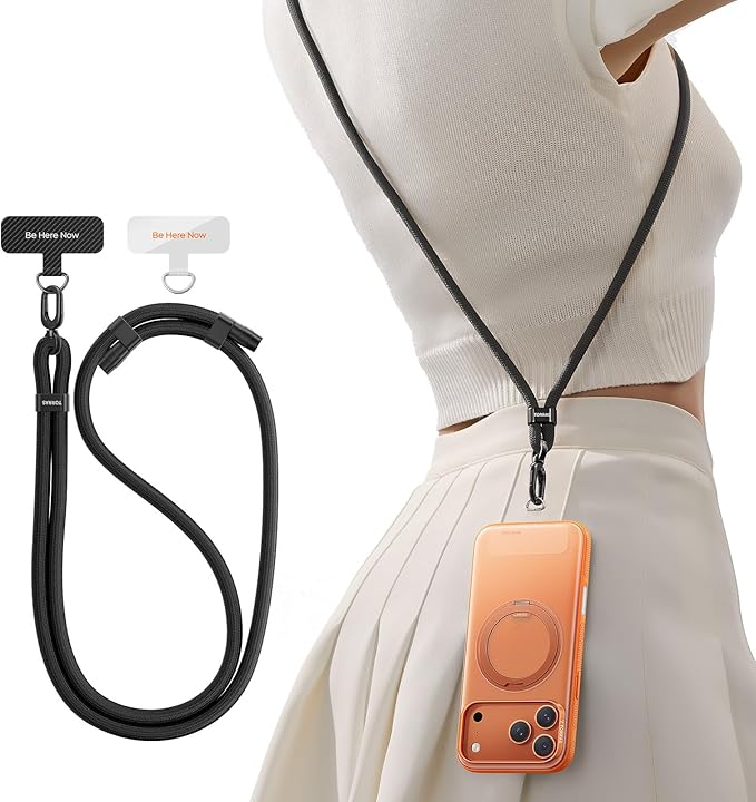 TORRAS Phone Lanyard Crossbody with 2 Phone Tabs, Adjustable Anti Theft Phone Strap for All Phones, Premium Metal Buckles,...