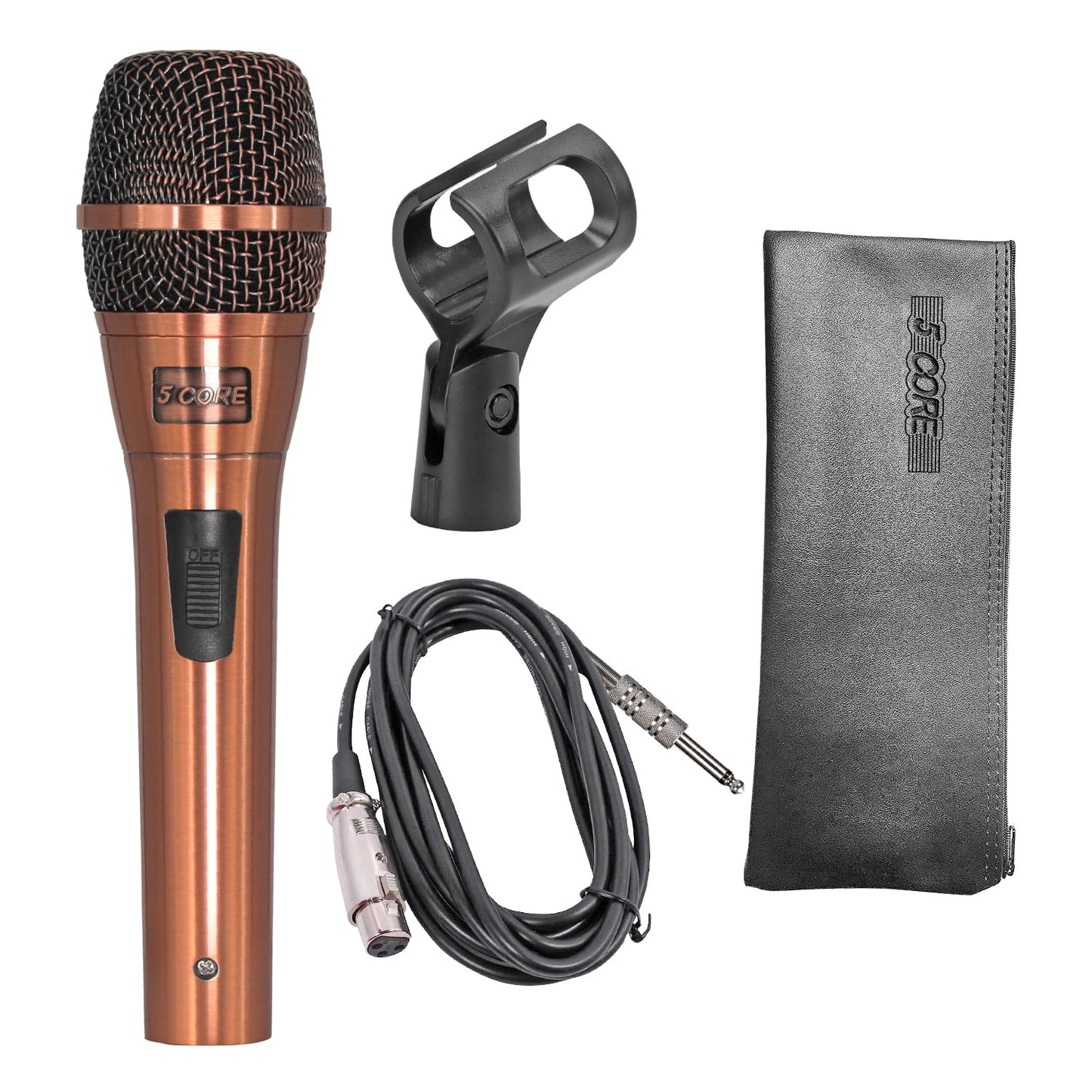 5 Core Professional Dynamic Vocal Microphone Neodymium Cardioid Unidirectional Handheld Mic For Speakers, Karaoke W/Steel Mesh G