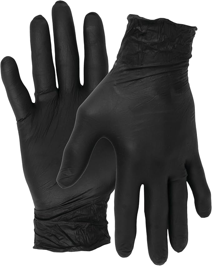 Performance Tool W89012 Large Black Nitrile Gloves Medium