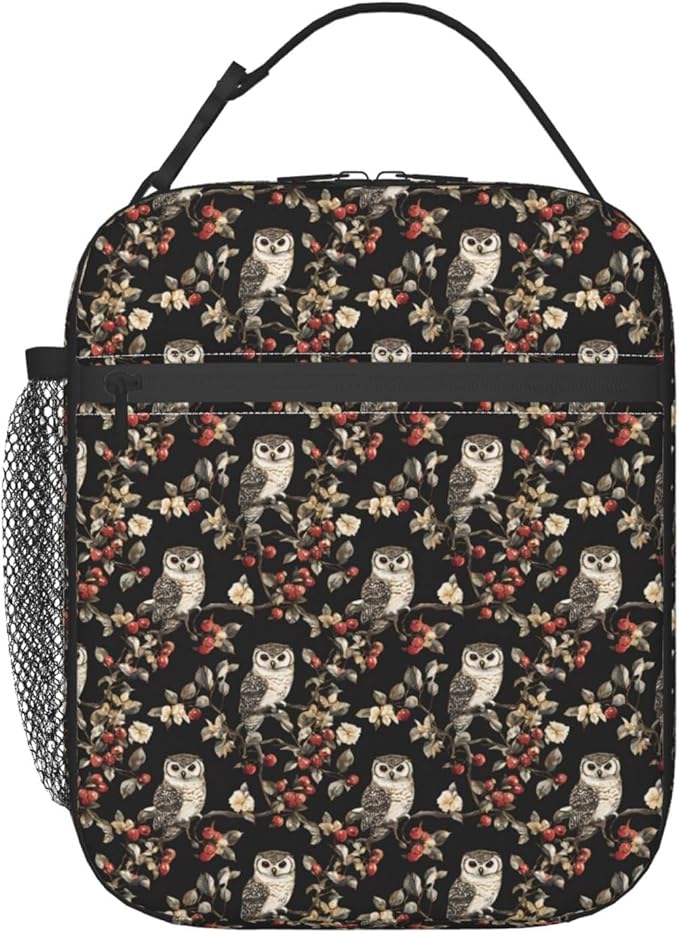 Owl Lunch Box for Women Kids Girls Insulated Lunch Bag Lunchbox Adults Lunch Tote Bags Reusable Cooler for Work Office School Picnic Travel