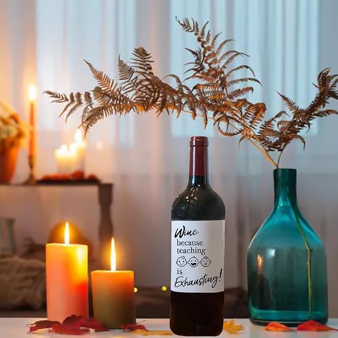 24 Pcs Teacher Thank You Gifts Wine Labels Teacher Appreciation Gifts Wine Bottle Stickers A Truly Great Teacher Wine Labels for Bottles Gifts for Women Men