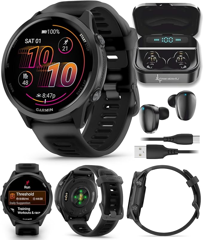 Garmin Forerunner 570 47mm Advanced GPS Running & Triathlon Smartwatch, AMOLED Display, Training & Recovery, Slate Gray Al...