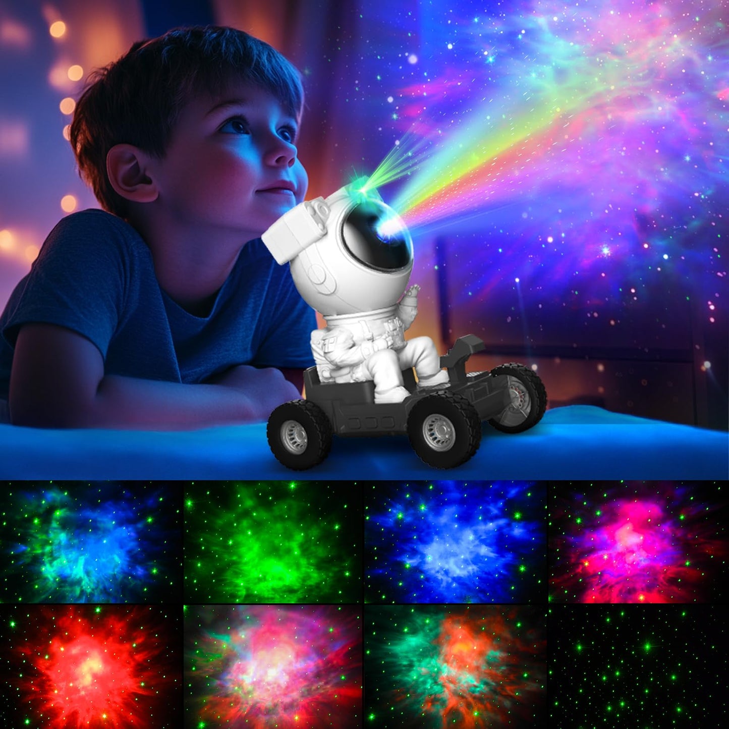 FLITI Astronaut Star Galaxy Projector Light 2.0, 8 HD Nebula Effects, Timer, Plastic, White-a, Model TG-006, Bedroom Night Light