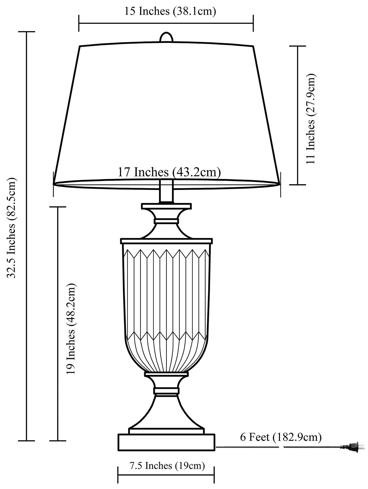 OK Lighting Amelie Glass Table Lamp 32.50in H Gray Model OK-5711