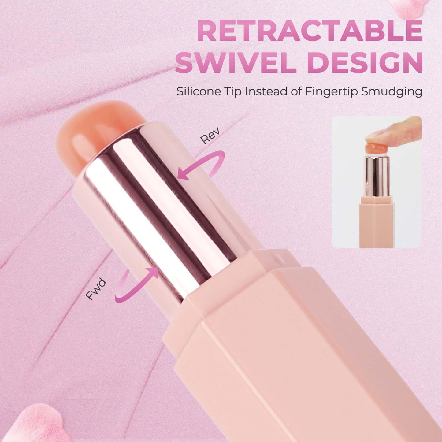 Unaone Silicone Lip Brush - Retractable Lip Brush for Lipstick, Soft Silicone Makeup Applicator for Lipstick Lip Gloss Balm Conc