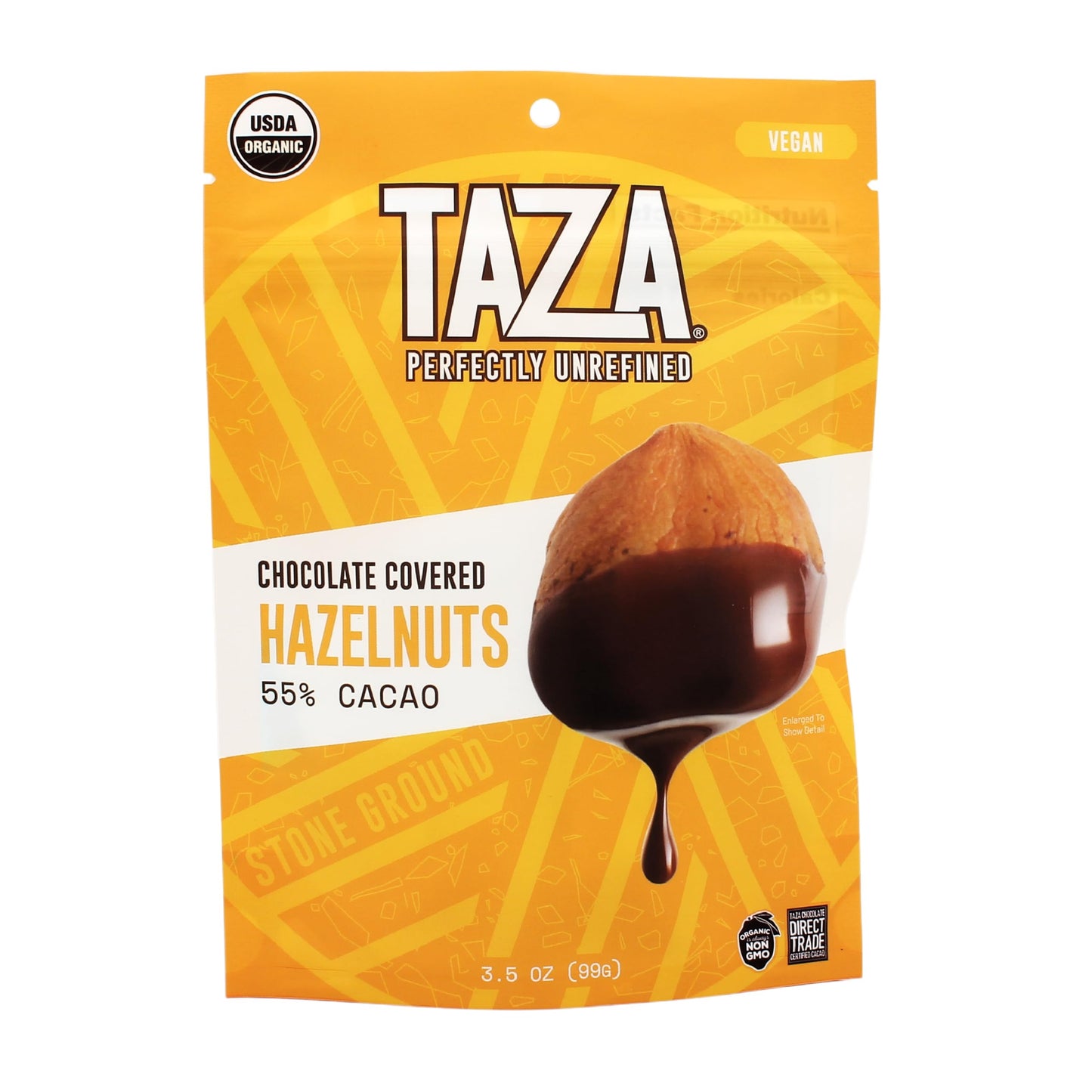 Taza Chocolate Organic Chocolate Covered Hazelnuts, 55% Dark Chocolate, 3.5 Ounce (12 Count), Vegan