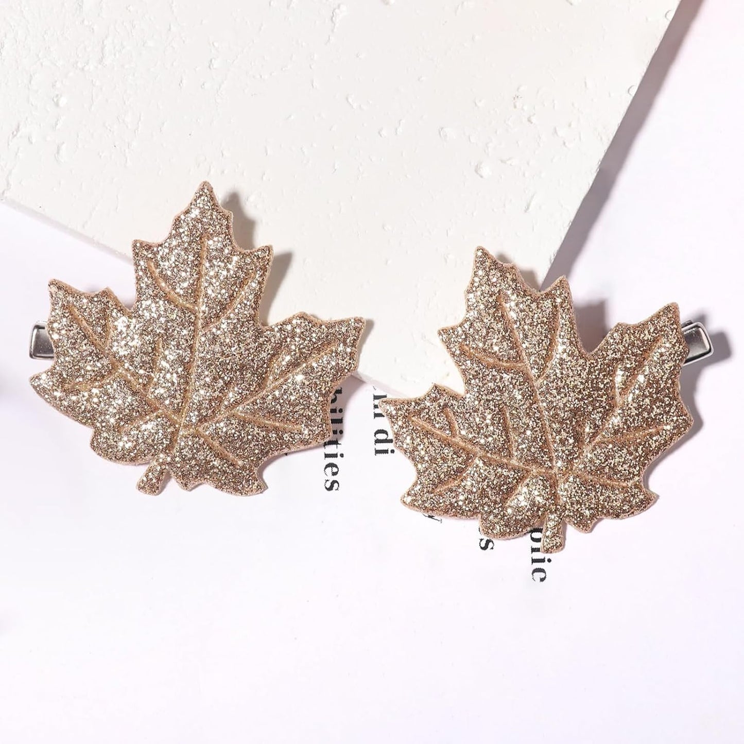 Fall Hair Clips for Women Girls Glitter Maple Leaf Hair Accessories Autumn Cute Barrettes Thanksgiving Red Gold Leaves Hairpins