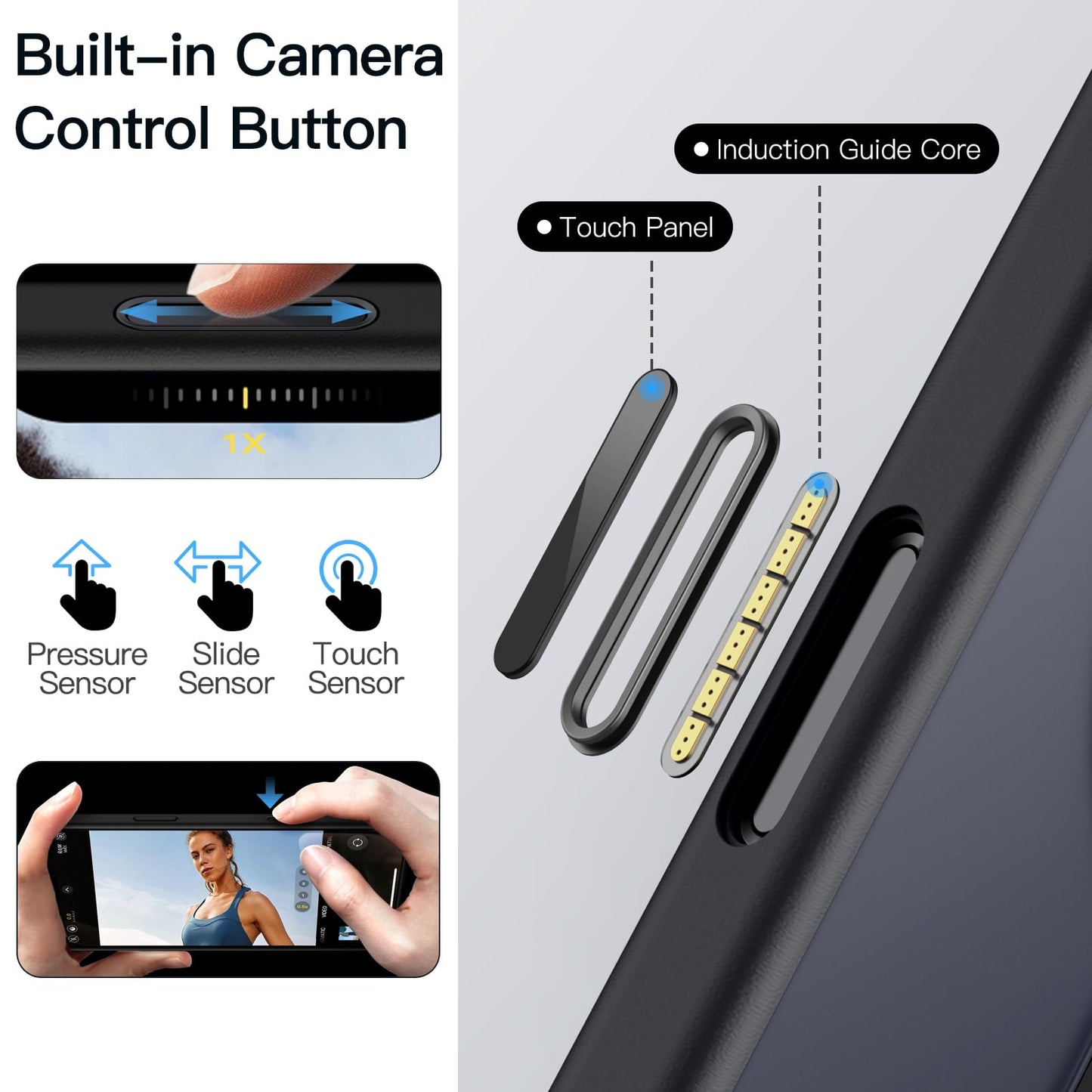 Jetech 360 Degree Rotatable Ring Case For Iphone 16 Pro 6.3-Inch With Camera Control Button, Compatible With Magsafe, Slim Shock