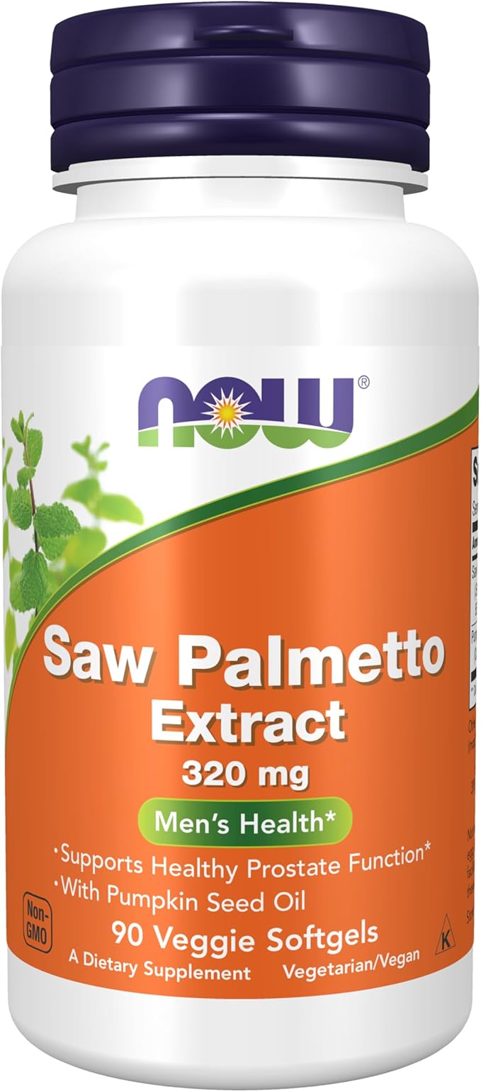 NOW Foods Supplements, Saw Palmetto Extract 320 mg with Pumpkin Seed Oil, Men's Health*, 90 Veg Softgels