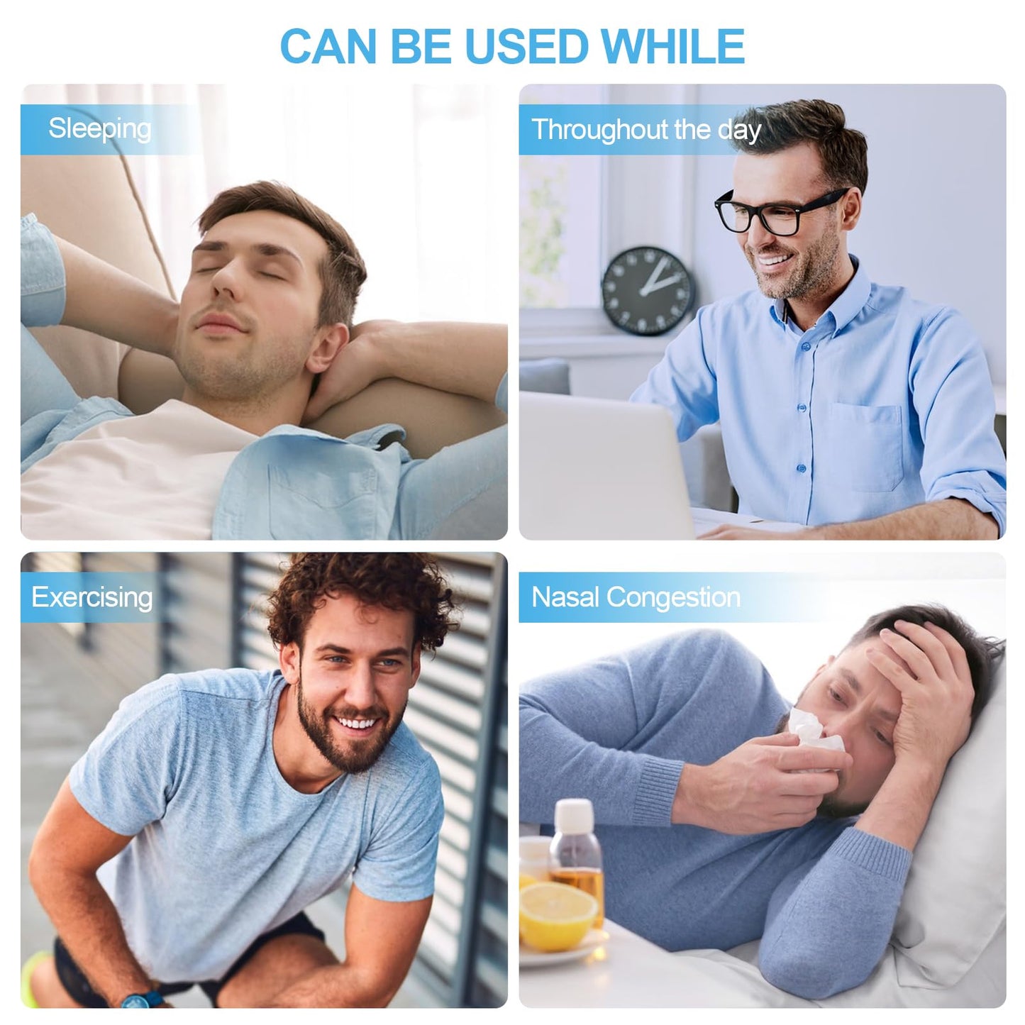 MYMULIKE Invisible Clear Nasal Strips for Snoring, 60 Count Nose Strips for Breathing, Extra Strength Nasal Strips, Lift for Open Feeling During Sleep & Sports