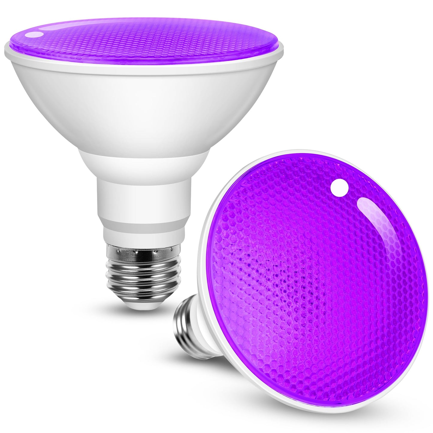 JandCase LED PAR30 Purple Flood Light Bulbs, 12W (100W Equivalent), 2 Pack, E26, Plastic, Outdoor Lighting
