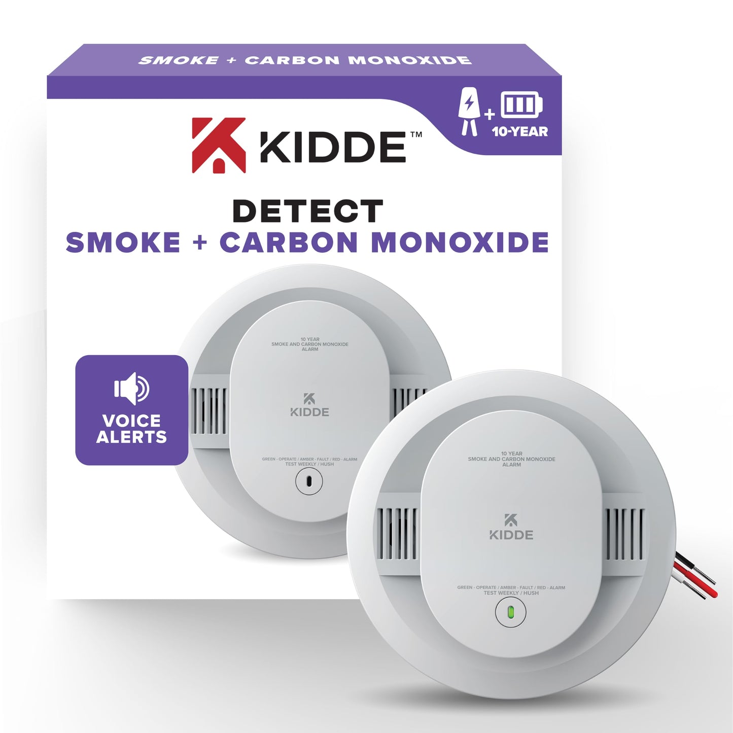 Kidde Hardwired Smoke & Carbon Monoxide Detector with 10-Year Battery Backup Bundle with Kidde Hardwired Smoke Detector with 10-Year Battery Backup