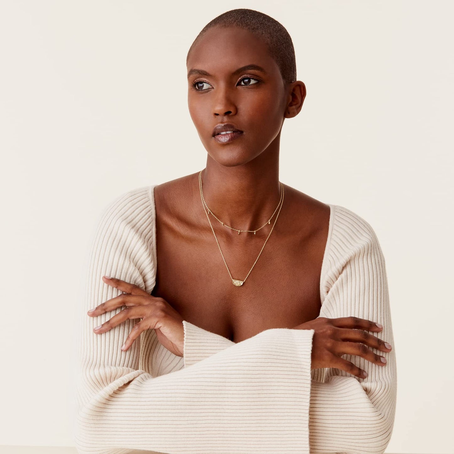 PAVOI 14K Gold Plated Layered Lotus Pendant Necklace | Layering Necklaces for Women | Dainty Minimalist Design Pendant (Lotus, Y