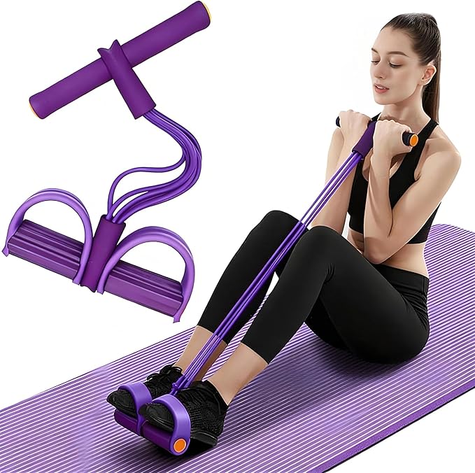 Multifunction Tension Rope, 6-Tube Elastic Yoga Pedal Puller Resistance Band, Natural Latex Tension Rope Fitness Equipmen...