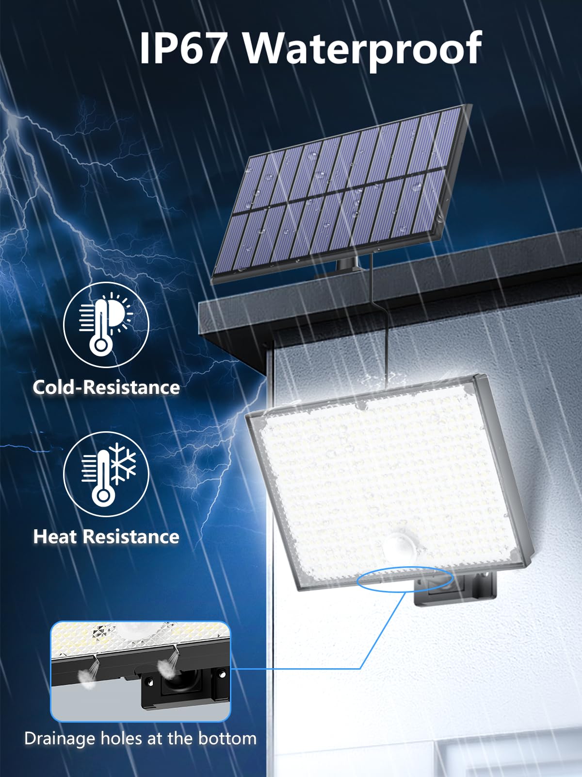 400Led Solar Lights Outdoor Ip67 Waterproof Solar Flood Lights 3 Modes & Remote Control Motion Sensor Outdoor Light For Garden  Garage  Patio  Pathway (2 Pack)