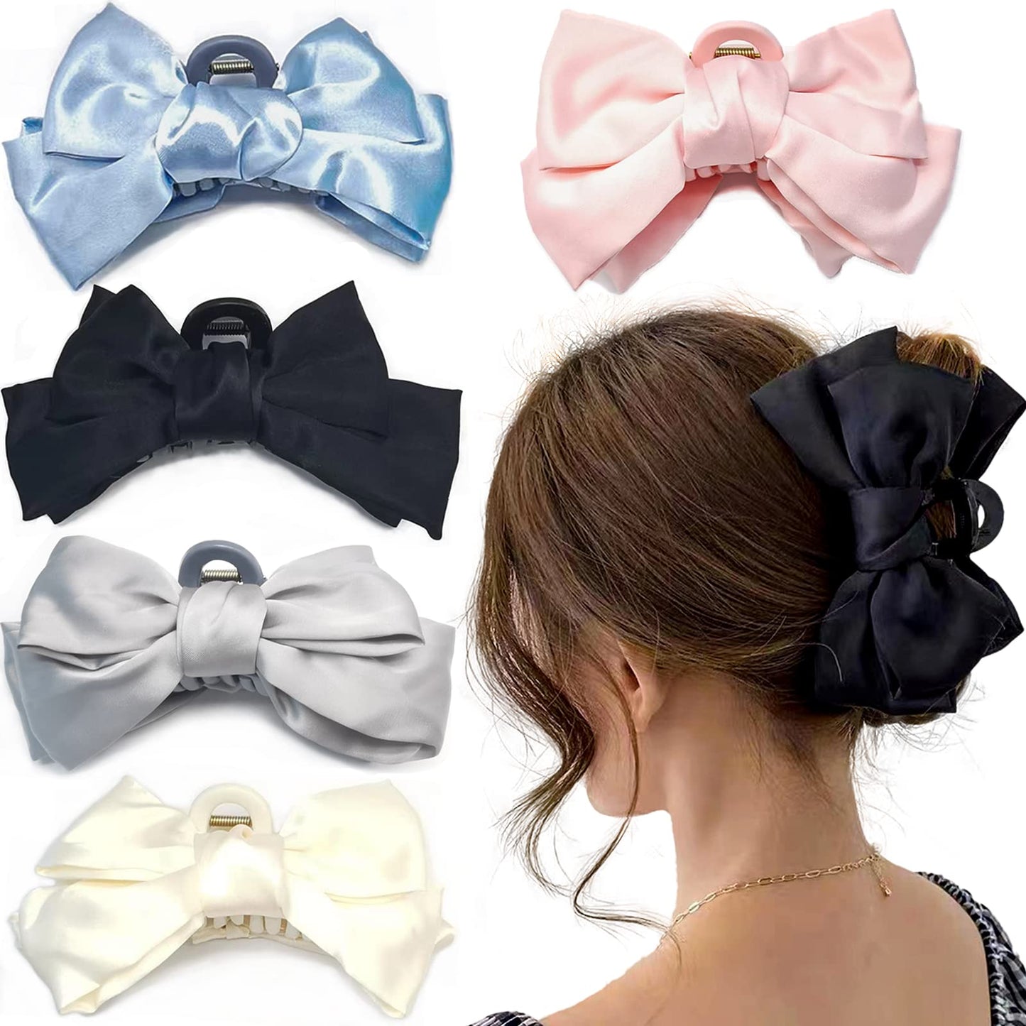 ZYIGYI 5 Inch Hair Claw Clips for Women Girl with Long Thick Hair 5 Color