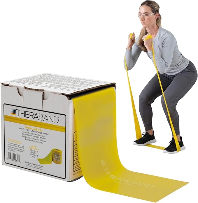 THERABAND Resistance Band 25 Yard Roll, Non-Latex Professional Elastic Stretch Bands for Upper & Lower Body Exercise Worko...
