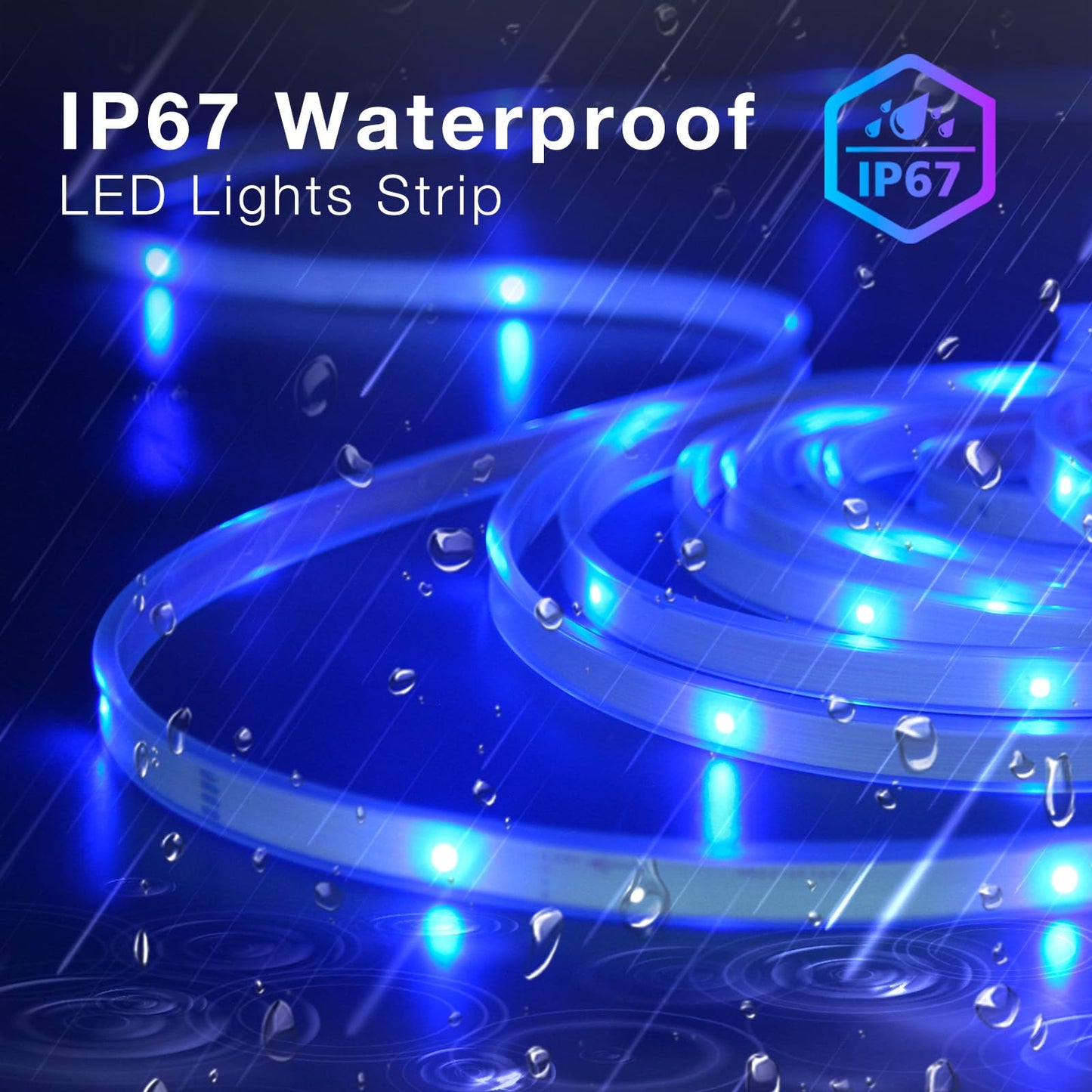 DAYBETTER Outdoor LED Strip Lights, Waterproof, Remote & APP Control, 100ft, Multicolor, Model TTGA001V2