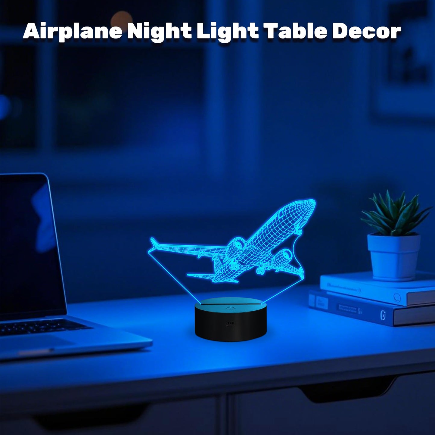 Anywin Pilot Gifts For Men  Air  Night Light   s Office Gifts With Remote Control 3D   Illusion Lamp For Room Decor  Gifts For Birthday Xmax Entry Graduation For Men Boy Dad