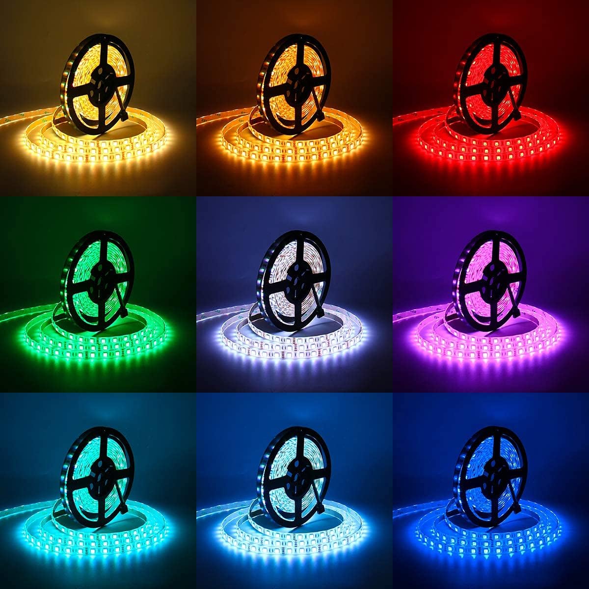 Supernight 32.8Ft Rgb Led Strip Lights, 600 Leds, Waterproof, Flexible, Model St-Ting-L262, Multicolor For Bedroom & Tv Backlighting