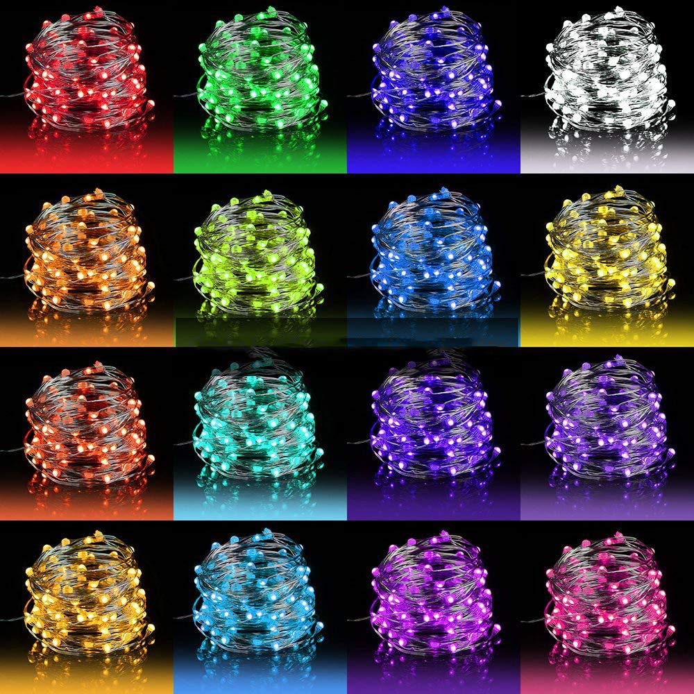 OMIKA LED Fairy Lights, 33FT 100 LEDs, Battery Operated, Waterproof, Multi-Color, Remote Control, Model GL-14083