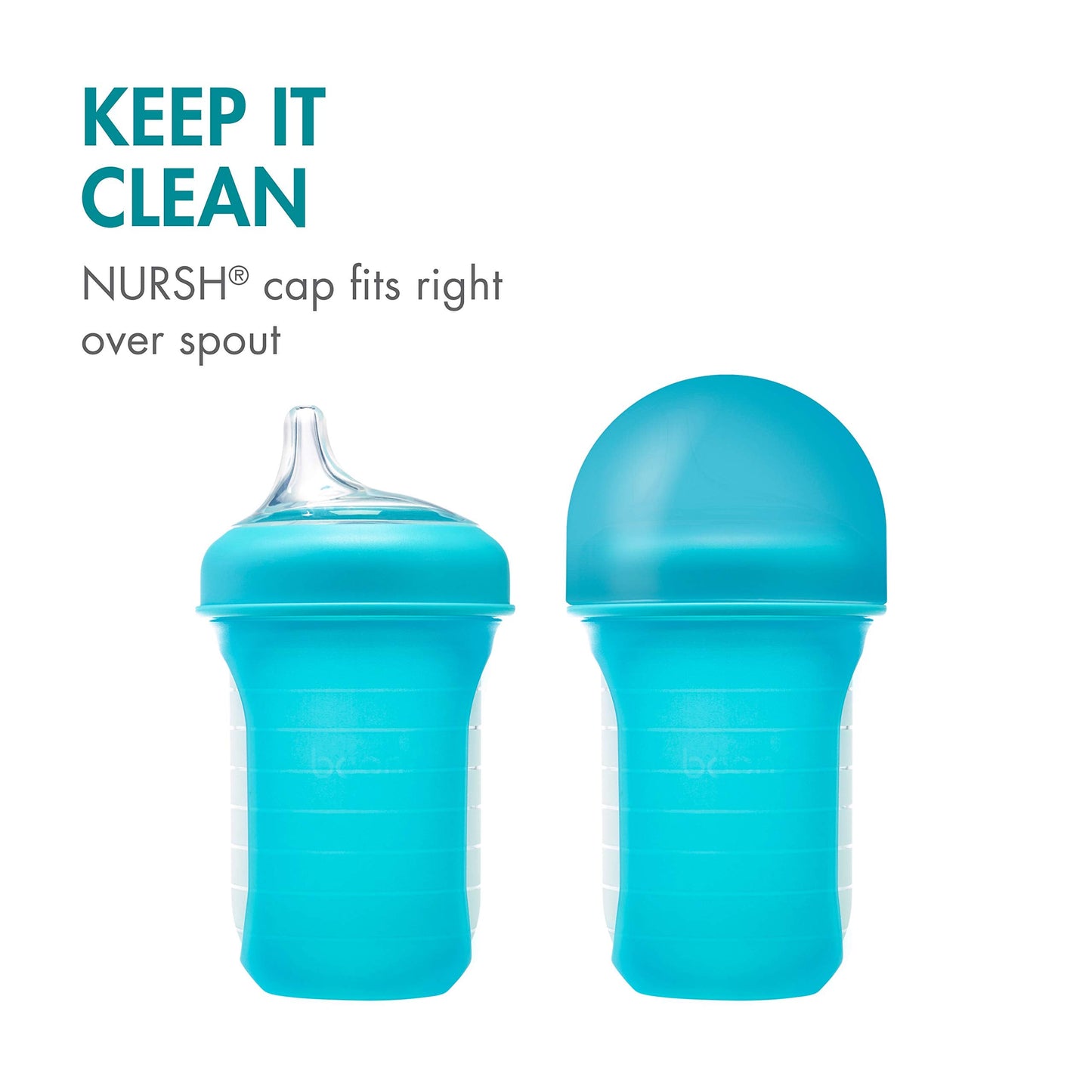 Boon Nursh Silicone Sippy Cup Lid - Convertible Transitional Sippy Spouts for Nursh Baby Bottles - Sippy Cup Lids for Babies - Baby Feeding Supplies - Ages 6 Months and Up - 3 Count