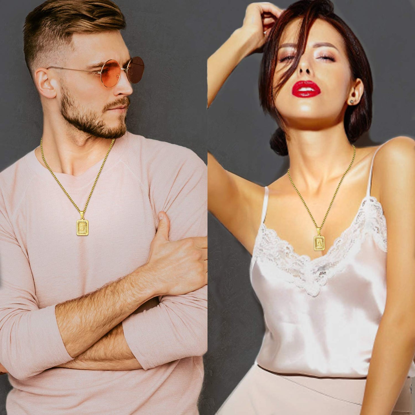 JSJOY Initial Necklace for Women Mothers Day Gifts Gold Initial Pendant Necklaces for Men Monogram Letter J Necklace Gold Womens