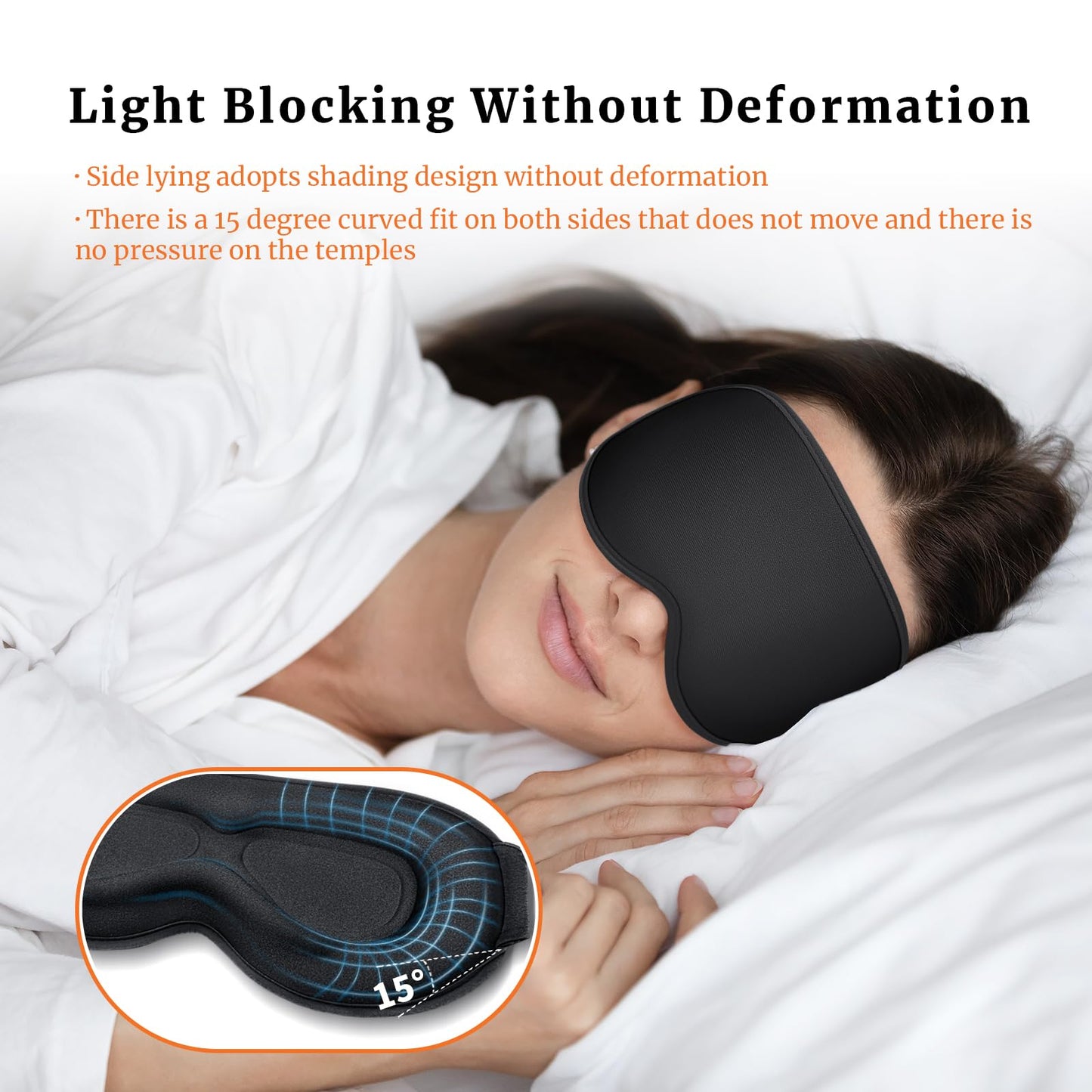 AOAWI Sleep Eye Mask 3D Contoured cup Soft and Gentle, Breathable, Comfortable for side sleeping, Travellers, Yoga, Men, Women, Adjustable, with silicone Ear Plugs for Sleeping Noise Reductions