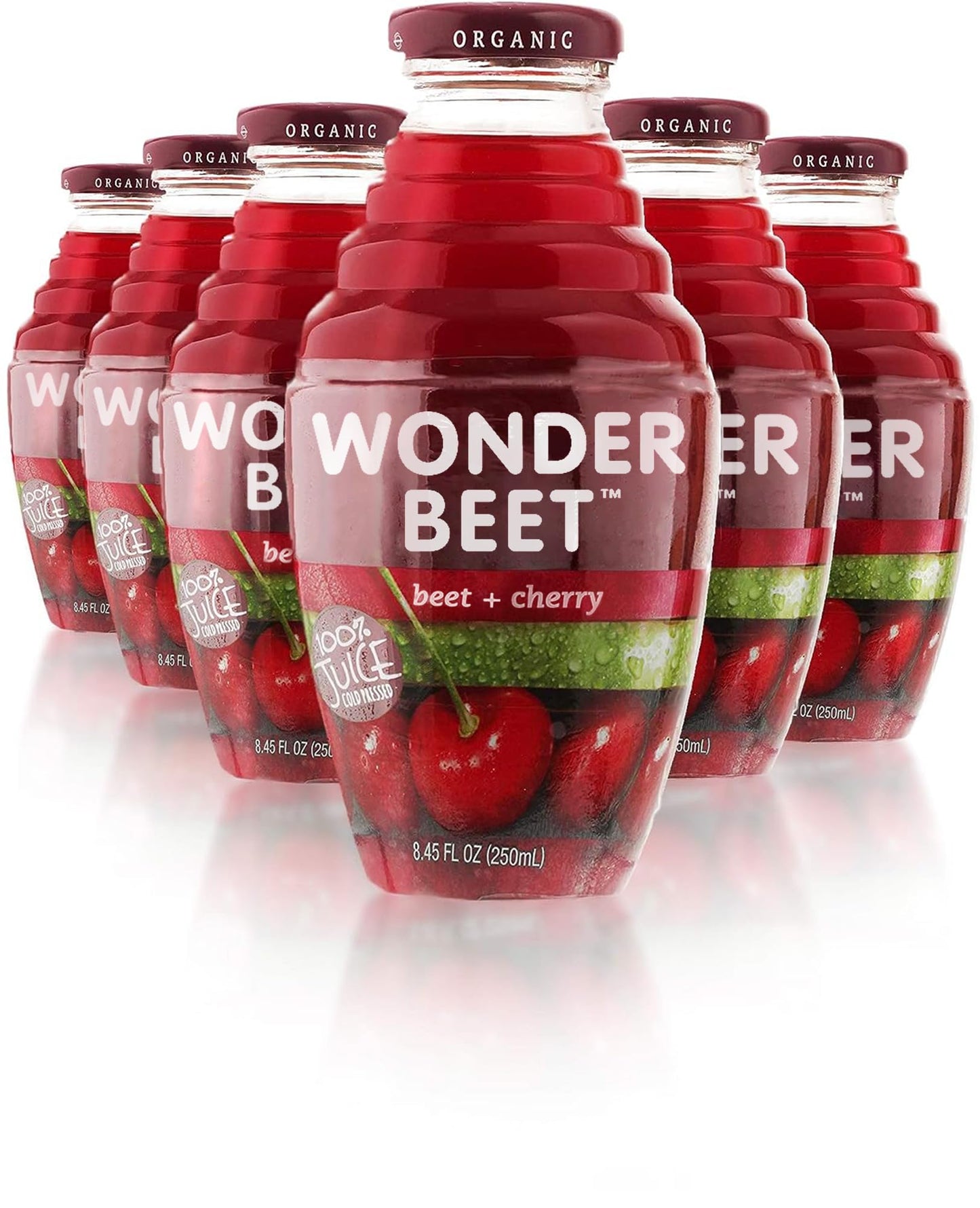 Beetology Organic Beet and Cherry Juice, 8.45oz (6 Pack) | 100% Cold Pressed | Heart Healthy | Nutrient Packed Vegetable Juice |