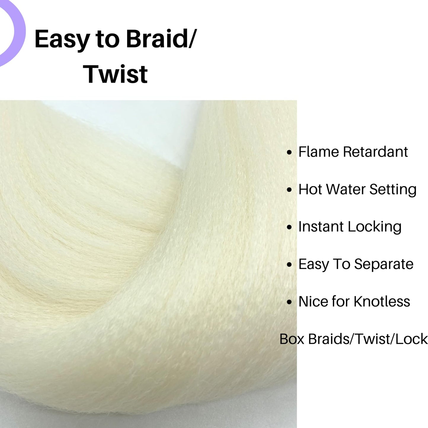 Platinum Blonde Braiding Hair Pre Stretched Braids Hair Extension 26 Inch for Braiding(Pack of 3)