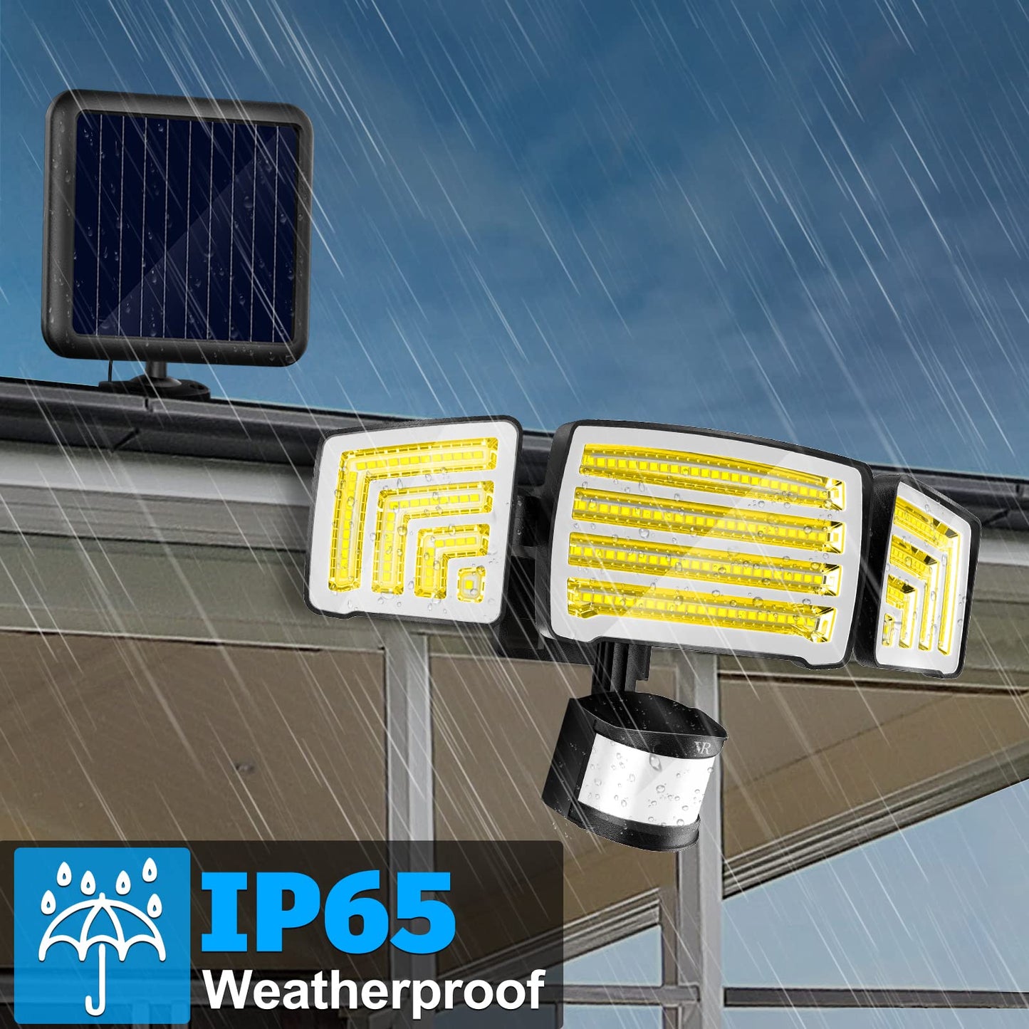 Vensstnor Solar Motion Sensor Flood Lights Outdoor - 4000Lm 4 Lighting Modes  72Ft Sensing Distance  Split 3000Mah Solar Panel  Ip65 Security Lights With Remote For Porch Yard Patio Garage 2Pack