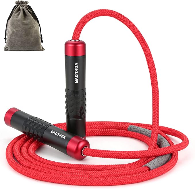 VOXLOVA Weighted Rope - 1LB Heavy Jump Rope for Men Women Fitness Workouts, Non-Slip Aluminum Handles, Premium Skipping Ro...