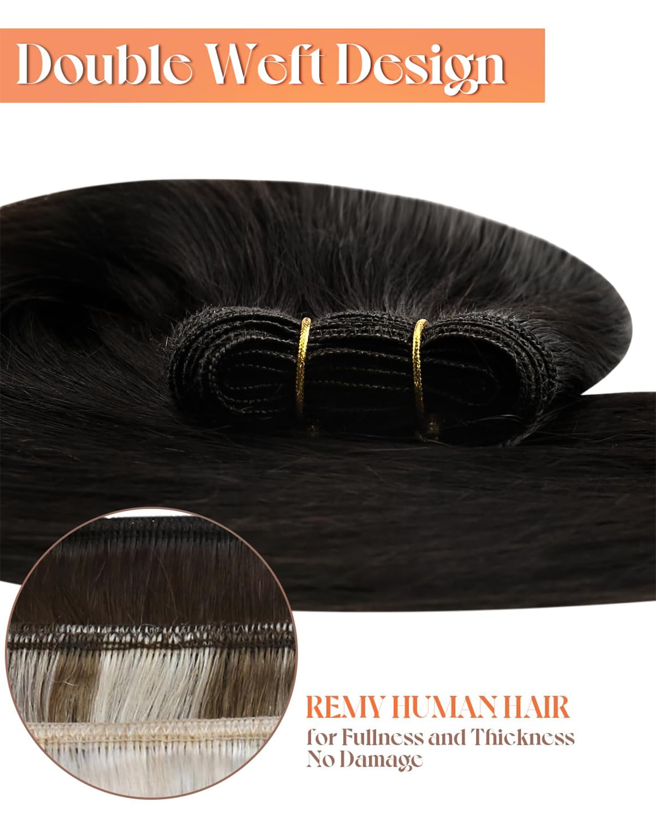 Sunny Hair Extensions Weft Brown Sew in Hair Extensions Real Human Hair Brown Weft Human Hair Extensions Dark Brown Sew in Exten