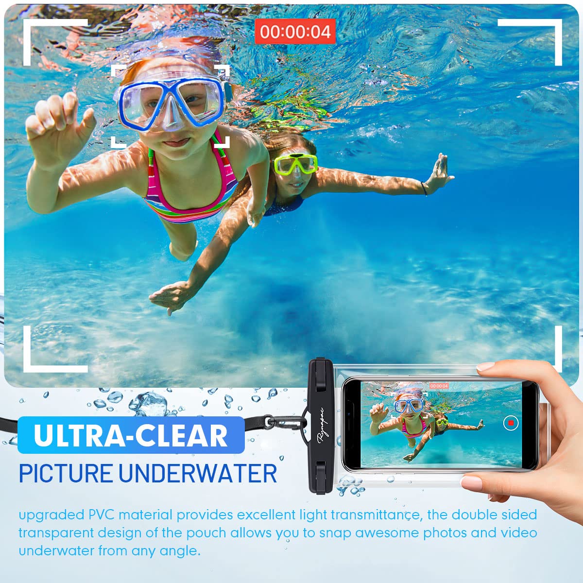 Waterproof Phone Pouch Bag - 7.5In Water Proof Cell Phone Case For Beach Travel Must Haves, Waterproof Phone Holder With Lanyard