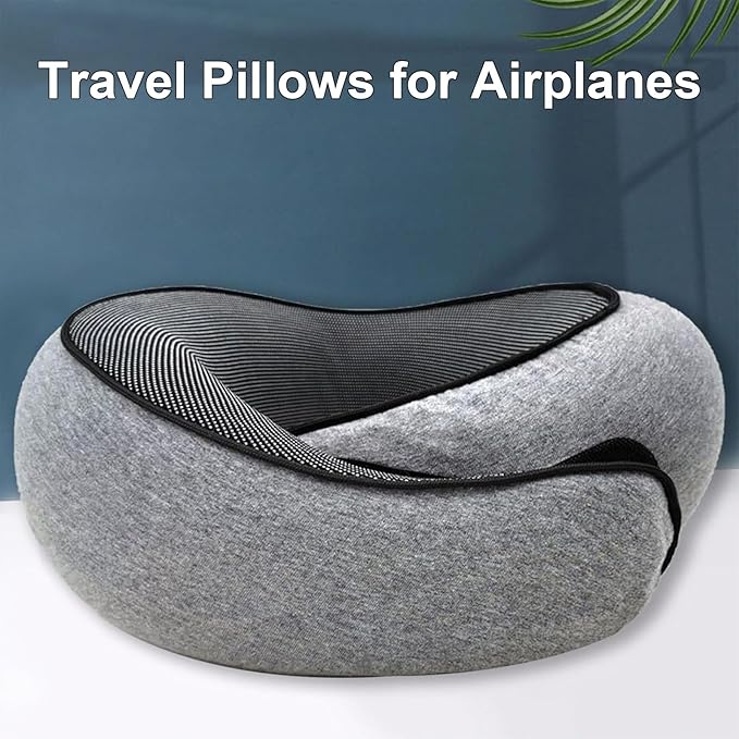Travel Pillows for Airplanes,2024 New Travel Pillow,Travel Neck Pillow Memory Foam Airplane Neck Pillow Neck Pillow for Traveling Suitable for Airplanes,Offices and Cars