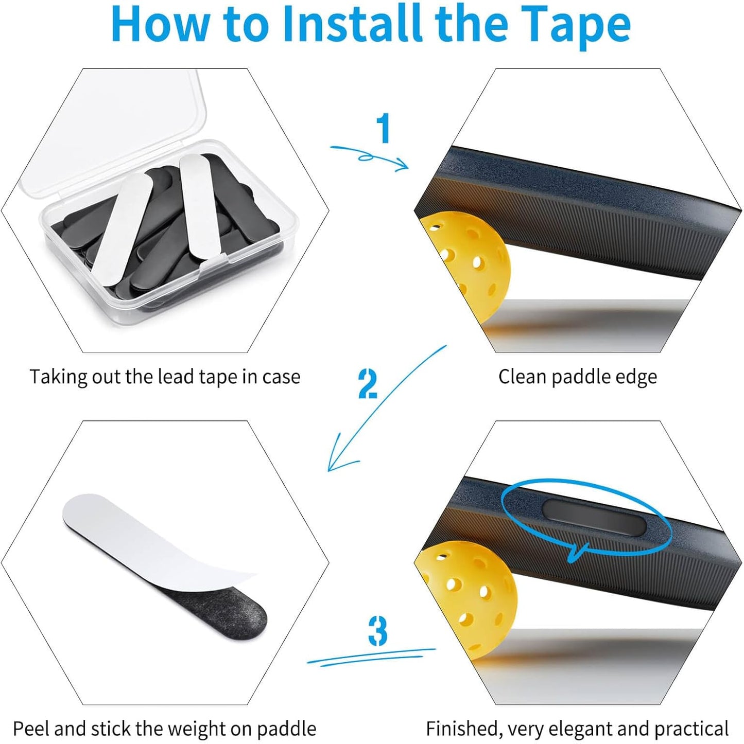 30PCS Lead Tapes, 3g High Adhesive Lead Tape for Pickleballs,Tennis, Golf Clubs, Adjust The Paddle Weighted Lead Tape and Add Swing Weight