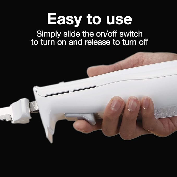 Proctor Silex Easy Slice Electric Knife for Carving Meats, Poultry, Bread, Crafting Foam and More, Lightweight with Contoured Grip, White